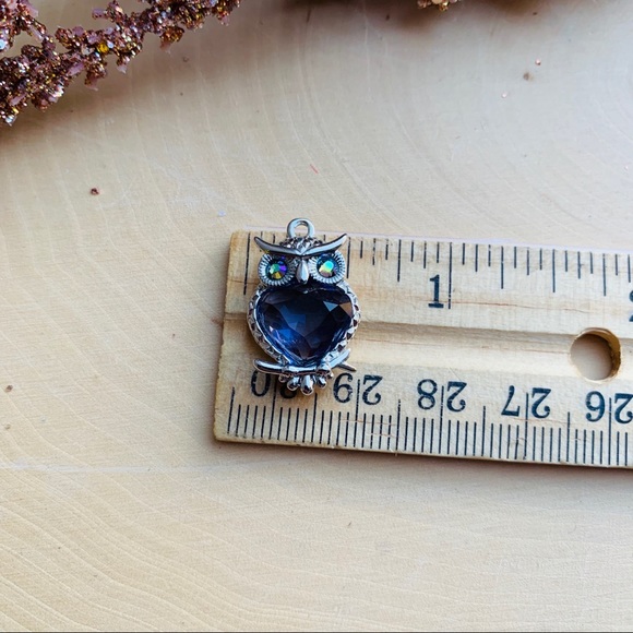Swarovski OWL Purple Crystal Silver Necklace - Picture 2 of 7